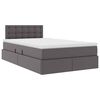 vidaXL Bett mit Stauraum und LED mit LED Grau 120 x 200 cm Kunstleder