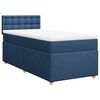 vidaXL Boxspringbett mit Matratze Blau 90x200 cm Stoff