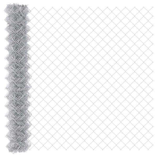 vidaXL Kettenzaun Silber 10 x 1,5 m Verzinkter Stahl