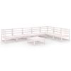 vidaXL 8-tlg. Garten-Lounge-Set Wei&szlig; Kiefer Massivholz