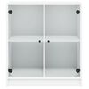 vidaXL Beistellschrank mit Glast&uuml;ren Wei&szlig; 68x37x75,5 cm