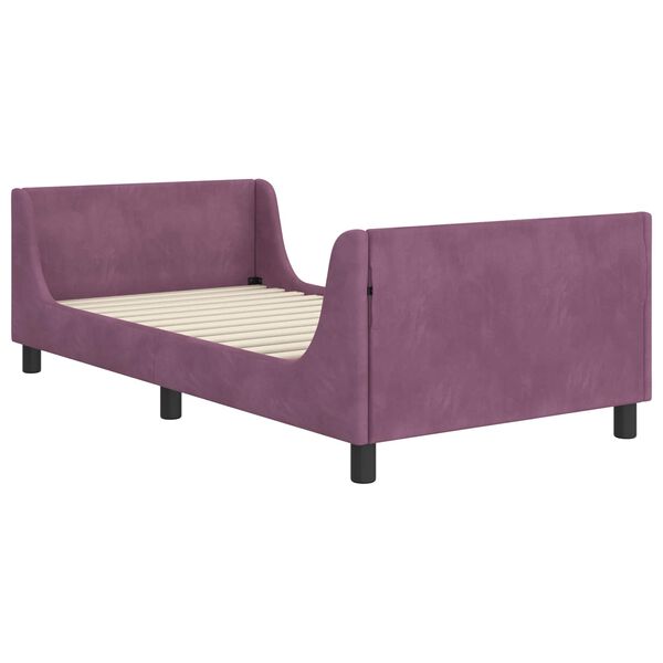 vidaXL Kinderbettgestell mit Kopfteil Lila 80 x 200 cm Samt