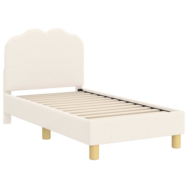 vidaXL Kinderbettgestell mit Kopfteil Creme 70 x 140 cm Schafstoff