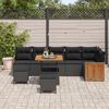 vidaXL Gartensofa-set mit Kissen 11 pcs Schwarz Poly-Rattan