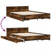 vidaXL Bettgestell mit Schubladen R&auml;uchereiche 160x200cm Holzwerkstoff