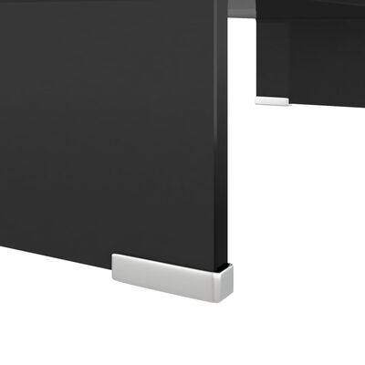 vidaXL TV-Tisch/Bildschirmerhöhung Glas Schwarz 60x25x11 cm