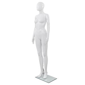 vidaXL Weibliche Schaufensterpuppe mit Glassockel Wei&szlig; 175 cm