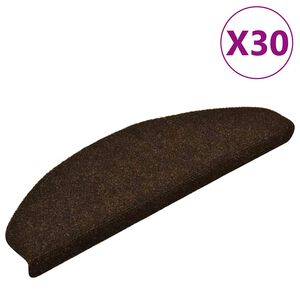 vidaXL Stufenmatten Selbstklebend 30 Stk. 65x21x4 cm Braun Halbrund Gro&szlig;