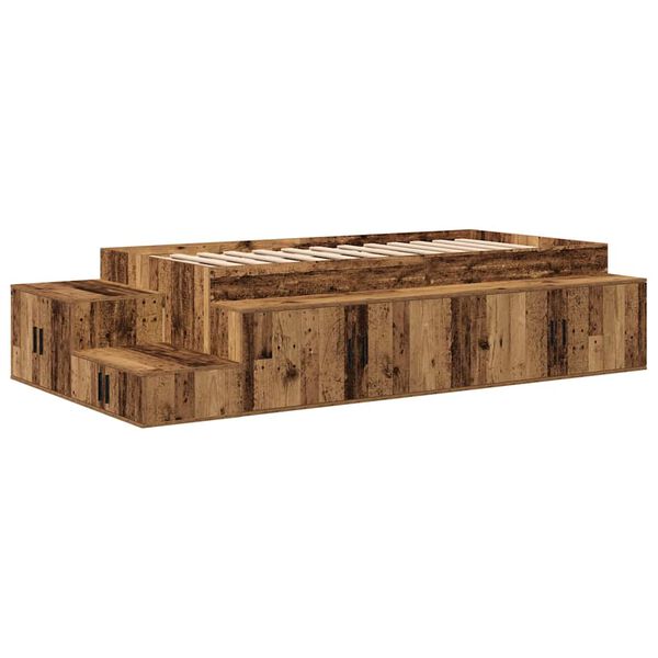 vidaXL Bett mit Stauraum Altholz 234 x 103 x 53.5 cm Holzwerkstoff