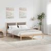 vidaXL Bettgestell mit gepolstertem Kopfteil Taupe 135 x 190 cm