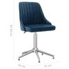 vidaXL Esszimmerst&uuml;hle 4 Stk. Drehbar Blau Samt