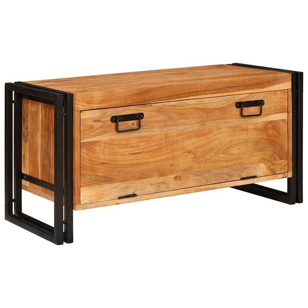 vidaXL Schuhschrank mit T&uuml;r Braun 90 x 38 x 45 cm Massivholz Akazie