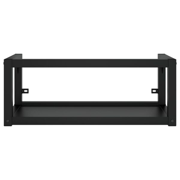 vidaXL Badezimmer Wand-Waschtischgestell Schwarz 79x38x31 cm Eisen