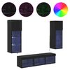 vidaXL TV-Wandger&auml;te 5 pcs Schwarz Eichen-Optik Holzwerkstoff