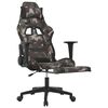 vidaXL Gaming-Stuhl mit Massage & Fu&szlig;st&uuml;tze Schwarz Camouflage Stoff