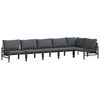 vidaXL Gartensofa-set mit Kissen 6 pcs Schwarz Stahl
