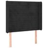 vidaXL Kopfteil mit Ohren Schwarz 83x16x118/128 cm Samt