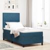 vidaXL LED Boxspringbett mit Matratze Dunkelblau 90 x 190 cm Stoff