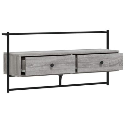 vidaXL TV-Wandschrank Grau Sonoma 100,5x30x51 cm Holzwerkstoff