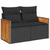 vidaXL 10-tlg. Garten-Sofagarnitur mit Kissen Schwarz Poly Rattan