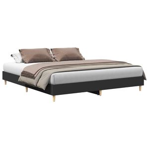 vidaXL Bettgestell ohne Matratze Schwarz 200x200 cm Holzwerkstoff