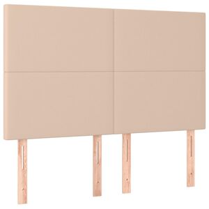 vidaXL Kopfteil Cappuccino 144x5x118/128 cm Kunstleder