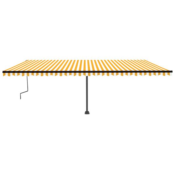 vidaXL Markise Manuell Einziehbar mit LED 600x350 cm Gelb und Wei&szlig;