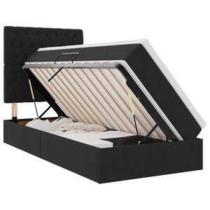 vidaXL LED-Speicherbett mit Matratze Schwarz 100 x 200 cm Samt