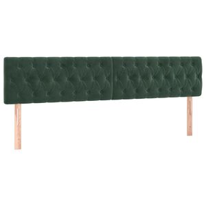 vidaXL Kopfteile 2 Stk. Dunkelgr&uuml;n 100x7x78/88 cm Samt