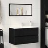 vidaXL Sp&uuml;lbeckenschrank Schwarz Eiche 80x38,5x45 cm Holzwerkstoff