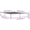 vidaXL Bettgestell Grau Sonoma 140x190 cm Holzwerkstoff und Metall