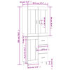 vidaXL Highboard Betongrau 69,5x34x180 cm Holzwerkstoff