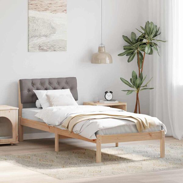 vidaXL Bettgestell Braun und Taupe 80 x 200 cm Massivholz Kiefer