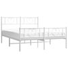 vidaXL Bettgestell mit Kopf- und Fu&szlig;teil Metall Wei&szlig; 135x190 cm