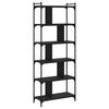 vidaXL B&uuml;cherregal 6 B&ouml;den Schwarz 76x32x192 cm Holzwerkstoff