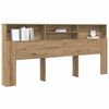 vidaXL Kopfteil Schrank mit Regal Artisan-Eiche 220 x 19 x 101,5 cm
