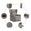 vidaXL Elektrischer Massagesessel mit Aufstehhilfe Taupe Stoff
