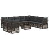 vidaXL Gartensofa-set 11 stk. Grau Poly-Rattan