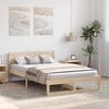 vidaXL Bettrahmen mit Kopfteil Natur 120 x 190 cm Massives Kiefernholz