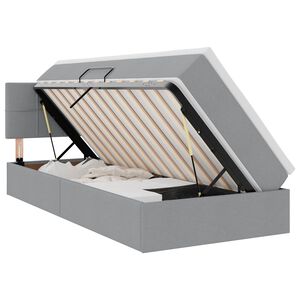 vidaXL Aufbewahrungsbett mit Matratze Hellgrau 90 x 190 cm Samt