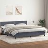 vidaXL Boxspringbett mit Matratze & LED Dunkelgrau 180x210 cm Samt