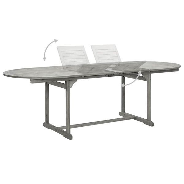 vidaXL Garten-Esstisch (160-240)x100x75 cm Massivholz Akazie