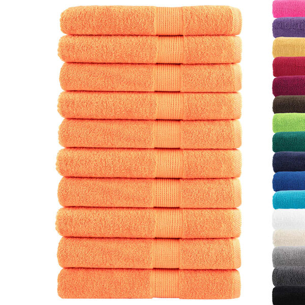 vidaXL Premium-Handt&uuml;cher SOLUND 10 Stk. Orange 100x200 cm 600 g/m&sup2;