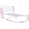 vidaXL Bettgestell mit Kopfteil Metall Schwarz 75x190 cm