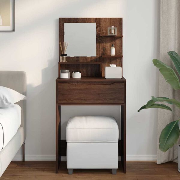 vidaXL Schlafzimmer-Frisiertische mit Schubladen Braun Eichen-Optik