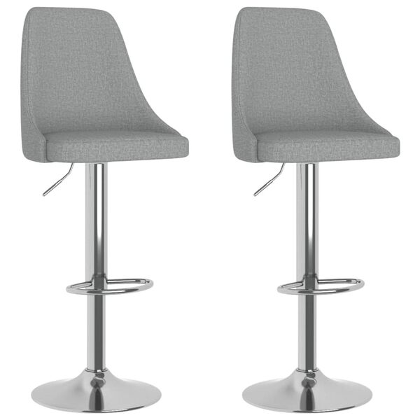 vidaXL Barhocker 2 Stk. Hellgrau Stoff