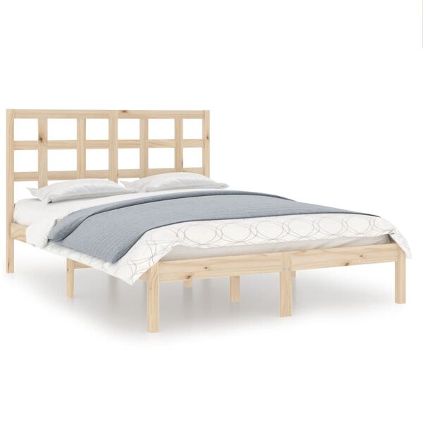 vidaXL Massivholzbett 135x190 cm