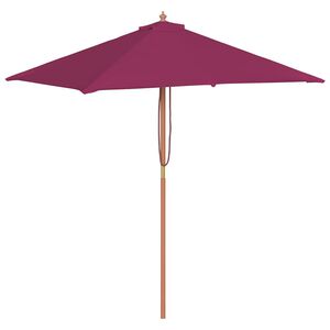 vidaXL Sonnenschirm mit Holz-Mast 150x200 cm Bordeauxrot