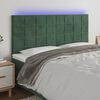 vidaXL LED Kopfteil Dunkelgr&uuml;n 200x5x118/128 cm Samt