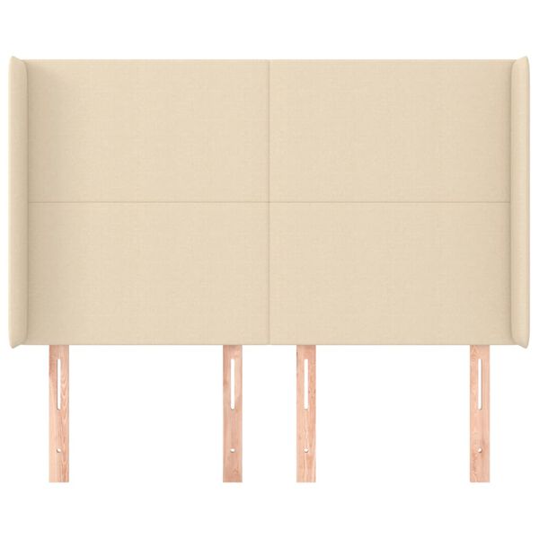 vidaXL Kopfteil mit Ohren Creme 147x16x118/128 cm Stoff
